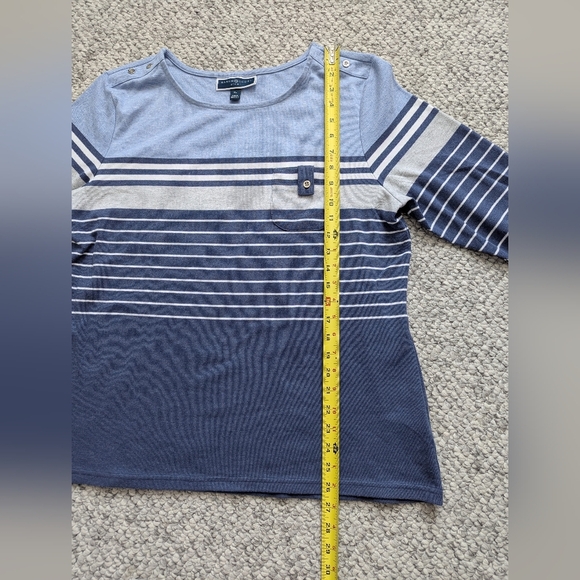 Karen Scott Women's (Size XL) Nautical Themed Striped 3/4 Sleeve Top/Jersey - Picture 10 of 13